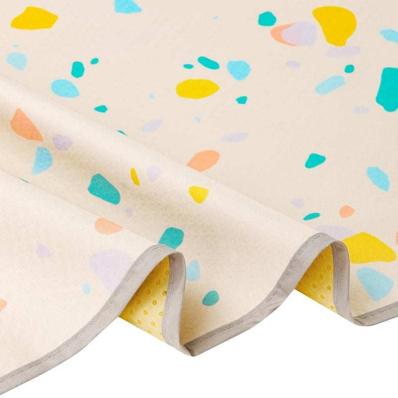 CLCROBD Splat Mat for Under High Chair/Arts/Crafts by , 51" Baby Anti-Slip Food Splash and Spill Mat for Eating Mess, Waterproof Floor Protector and Table Cloth (Beige) - Image 5